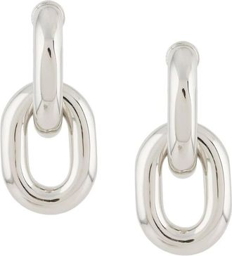 Paco Rabanne XL Link Double Hoop Oorbellen - Dames - Oorbellen - Grijs - ONE Size - Accessoires