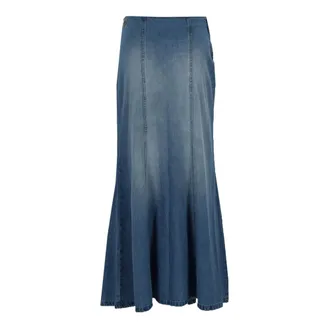 Lois Denim Skirts, female, Blue, Size: XS Wilson Logo-Patch Denim Maxi Skirt