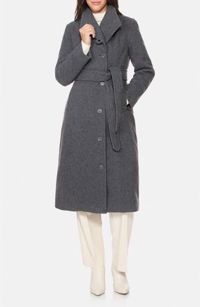 Norwegian Wool Longline City Virgin Wool Blend 754 Fill Power Down Waterproof Coat in Charcoal at Nordstrom, Size X-Small