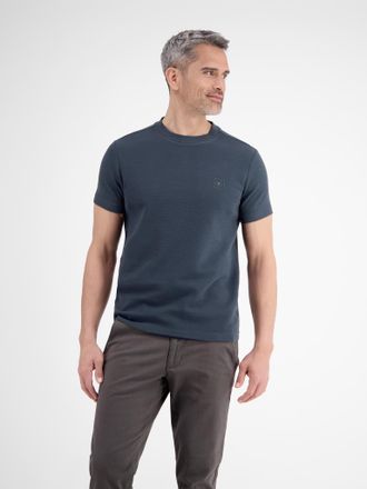 Lerros T-Shirt LERROS, Herren, Gr. XXL, blau (classic navy), Piqu&eacute;, Obermaterial: 99% Baumwolle, 1% Elasthan, unifarben, normal h&uuml;ftbedeckend, Rundhals, Shir
