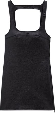 Courr&egrave;ges Stretch-Cotton Faux Leather Shift Dress