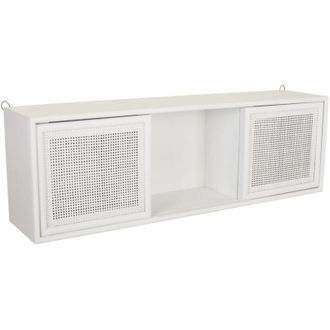Wanderlust Deco Wanderlust Deco - Estante De Pared De Madera Y Rejilla Blanco 81x17.5x26