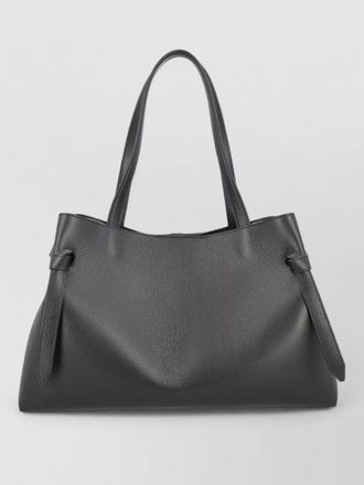 Yuzefi gyoza leather tote bag dual handles