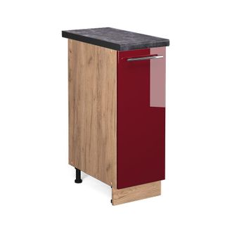 Vicco Armario De Farmacia Fame-line, Rojo Burdeos Alto Brillo, 30 Cm, Et Antracita