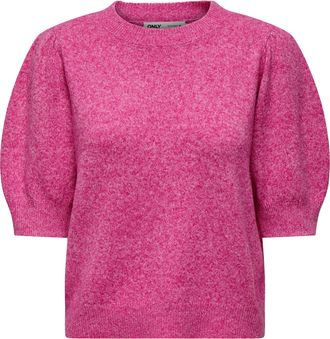 Only Strickpullover ONLY ONLRICA LIFE 2/4 PULLOVER KNT NOOS, Damen, Gr. M, raspberry rose detail:with melange, Strick, Obermaterial: 93% Polyester, 4% Nylo