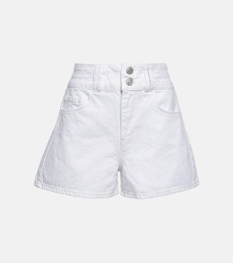 Frame Denim Triple-stitch high-rise denim shorts
