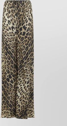 Roberto Cavalli silk leopard-print wide-leg trousers