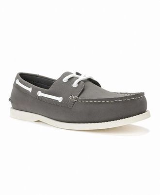 Club Room Elliot Mens Gray Canvas Moc Toe Comfort Casual Boat Shoes ZAP2364