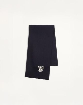 Valentino Garavani VG Wool Scarf With Embroidery