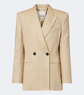 Isabel Marant Blazer Ranya in misto lana gessato