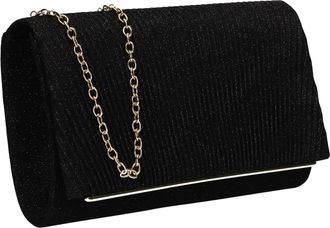 Swankyswans Amy Womens Sparkly Shiny Party Prom Wedding Evening Clutch Bag Purse (Black)