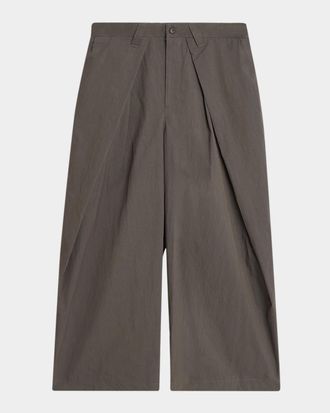 Issey Miyake Men & apos;s Overlap Cotton-Blend Wide-Leg Pants