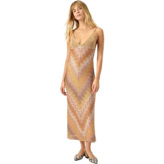 Missoni Viscose Lam&eacute; Gown With Deep Neckline in Tan at Nordstrom, Size 38 It