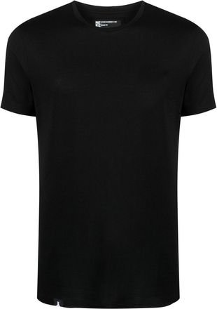 Patrizia Pepe logo hem t-shirt - men - Cotton/Lyocell - S - Black