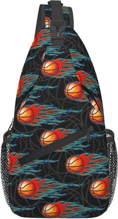 Generic Basketball Player Black Background Shoulder Bag Adjustable Crossbody Bag With Zipper Crossbody Bags For Traveling Workout Camping