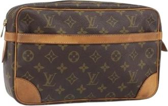 Louis Vuitton Pre-owned Vintage Canvas Clutch - Dames - Vintage Clutch - Bruin - ONE Size - Vintage