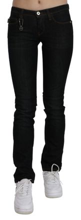 Costume National Mid Waist Skinny blue Cotton Womens Jeans
