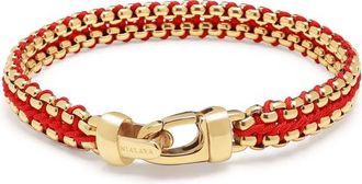 Nialaya Red Woven Box Chain Bracelet in Red /Gold at Nordstrom, Size X-Large