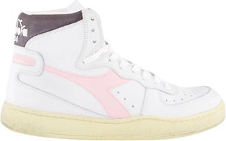 Diadora Gebruikte Wit/Roze Basket Sneakers - Dames - Sneakers - Wit - 38 1/2 EU - Schoenen