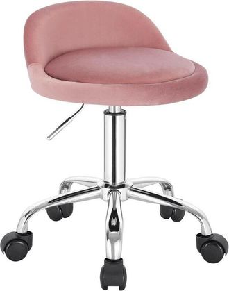 Woltu Woltu - Sedia da Ufficio Ergonomica Scrivania Sedia da Lavoro Girevole in Velluto Rosa