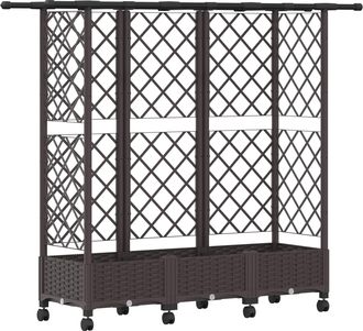 vidaXL Cama Elevada Con Trellis Y Techo Marr&oacute;n 164 X 40 X 127 Cm Pp Vidaxl