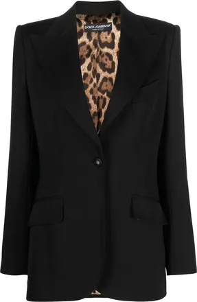 Dolce & Gabbana single-breasted button-fastening blazer - women - Elastane/Elastane/Polyester/Virgin Wool - 44 - Black