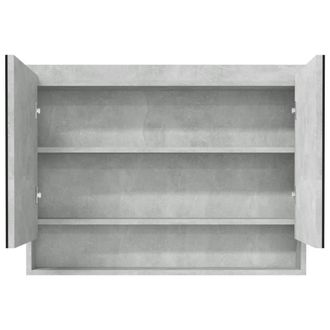 Berkfield Home Durable Bathroom Mirror Cabinet 80x15x60 cm MDF Concrete Grey | Size: 80 x 15 x 60 cm