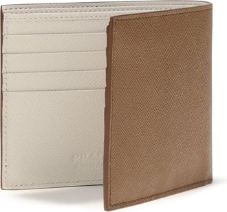 Prada Mens Leather Wallet Cuoio+talco Calf Bos Taurus