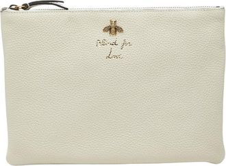 Gucci Ivory White Leather Clutch Bag (Pre-Owned)