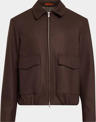Barena Men & apos;s Magan Marine Melton Wool Mix Jacket
