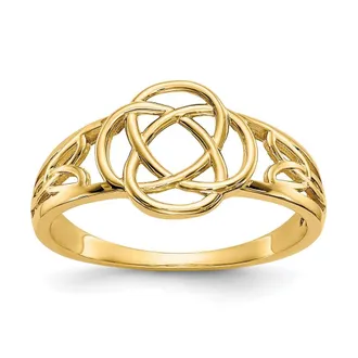 Diamond2Deal 14k Yellow Gold Polished Ladies Celtic Knot Ring