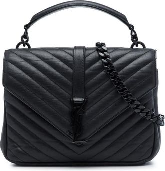 Saint Laurent Pre-owned Saint Laurent Medium Chevron Sheepskin Monogram Monochrome College Bag Ladies M3H55GLKZ28XX4LT