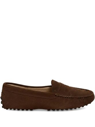 Tod's penny-detail loafers - women - Calf Suede/Calf Leather/Rubber - 37 - Brown