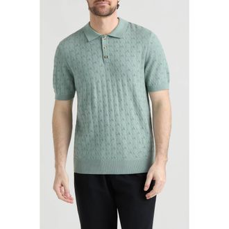 Hunter Gavel Polo Sweater in Iceberg Green at Nordstrom Rack, Size X-Large