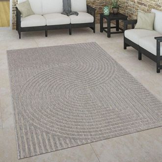 Paco Home Paco Home - Alfombra Interior Exterior Terraza Balc&oacute;n Intemperie Estilo Escandinavo 160x230 Cm, Gris 4