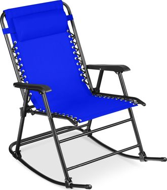 Best Choice Products Folding Outdoor Zero Gravity Rocking Lounge Chair w/ Headrest Pillow