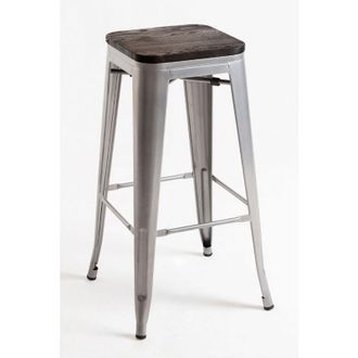 Regalos Miguel Regalos Miguel - Packs Taburetes Altos - Pack 4 Taburetes Torix Madera - Gris Metalizado