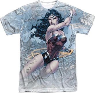 Gildan Justice League of America Wonder Woman Warrior Short Sleeve Adult Poly Crew Tee / T-Shirt