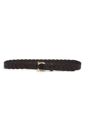 Ferragamo Donna Gancio Woven Leather Belt in Testa Di Moro at Nordstrom, Size 100
