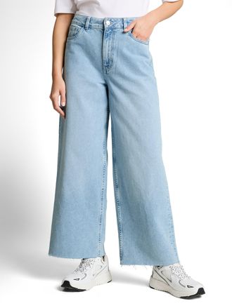 Tom Tailor Denim High-waist-Jeans TOM TAILOR DENIM MIJA, Damen, Gr. XXL, N-Gr, used light stone blau denim, Denim/Jeans, Obermaterial: 100% Baumwolle, unifarben, regul