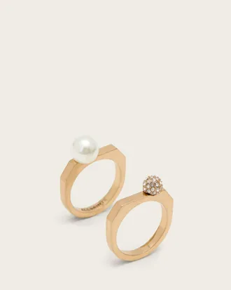 AllSaints Ellie Hex Ring Set