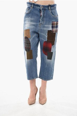 Dsquared2 Wide-Leg Jeans KAWAII with 20cm Patchwork Details size 44