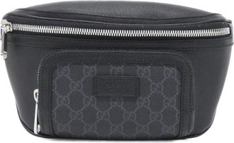 Gucci Black Gg Supreme Canvas Leather Fanny Pack (Pre-Owned)
