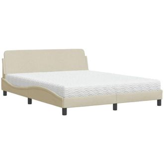 vidaXL Vidaxl - Cama Con Colch&oacute;n De Tela Color Crema 160x200 Cm