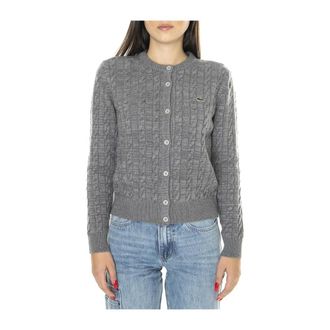 Lacoste Truien & Vesten, Dames, Grijs, S, Katoen, Button-front Cardigan