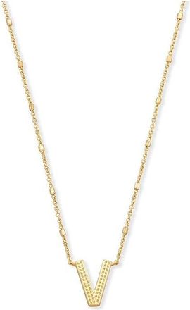 Kendra Scott Letter V Pendant Necklace - Gold Metal