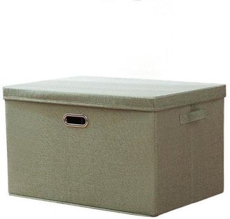 OEM Caja De Almacenamiento Con Tapa, Plegable, Lavable, De Tela, 32 X 24 X 18 Cm, Gris Oscuro