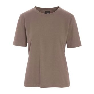 Bitte Kai Rand Eenvoudig en heerlijk basic T-shirt met korte mouwen - Dames - Tops - Bruin - Maat: S Katoen