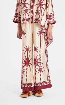 La DoubleJ Palazzo Pants Plac&eacute;e Date Palms Ivory in Date Palms Plac&eacute;e Ivory at Nordstrom, Size X-Small