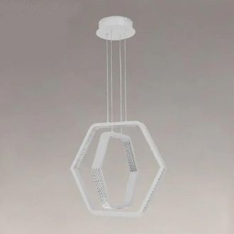 Trade Shop Trade Shop Traesio - Trade Shop - L&aacute;mpara Colgante Led Hexagonal De 48w Con Efecto Cristal Blanco Moderno 31838